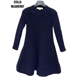 ステラマッカートニー(Stella McCartney)の匿名発送　美品　ステラマッカートニー　ウールニットワンピース　ネイビー　36(ひざ丈ワンピース)