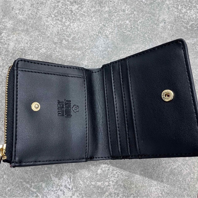 未使用級✨ マリークワント 二つ折り財布 デイジー サフィアーノ ブラック