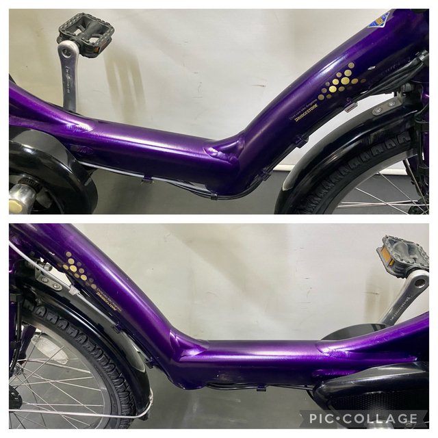 ブリヂストン アンジェリーノ 20インチ 3人乗り 8.9ah 紫 電動自転車