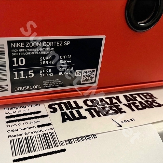 NIKE(ナイキ)の送込28!! NIKE×sacai ZOOMコルテッツ グレー メンズの靴/シューズ(スニーカー)の商品写真