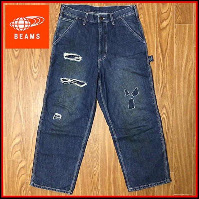 BEAMS ビームス ダメージ加工デニム メンズ Mデニム ジーンズ ブルー 青