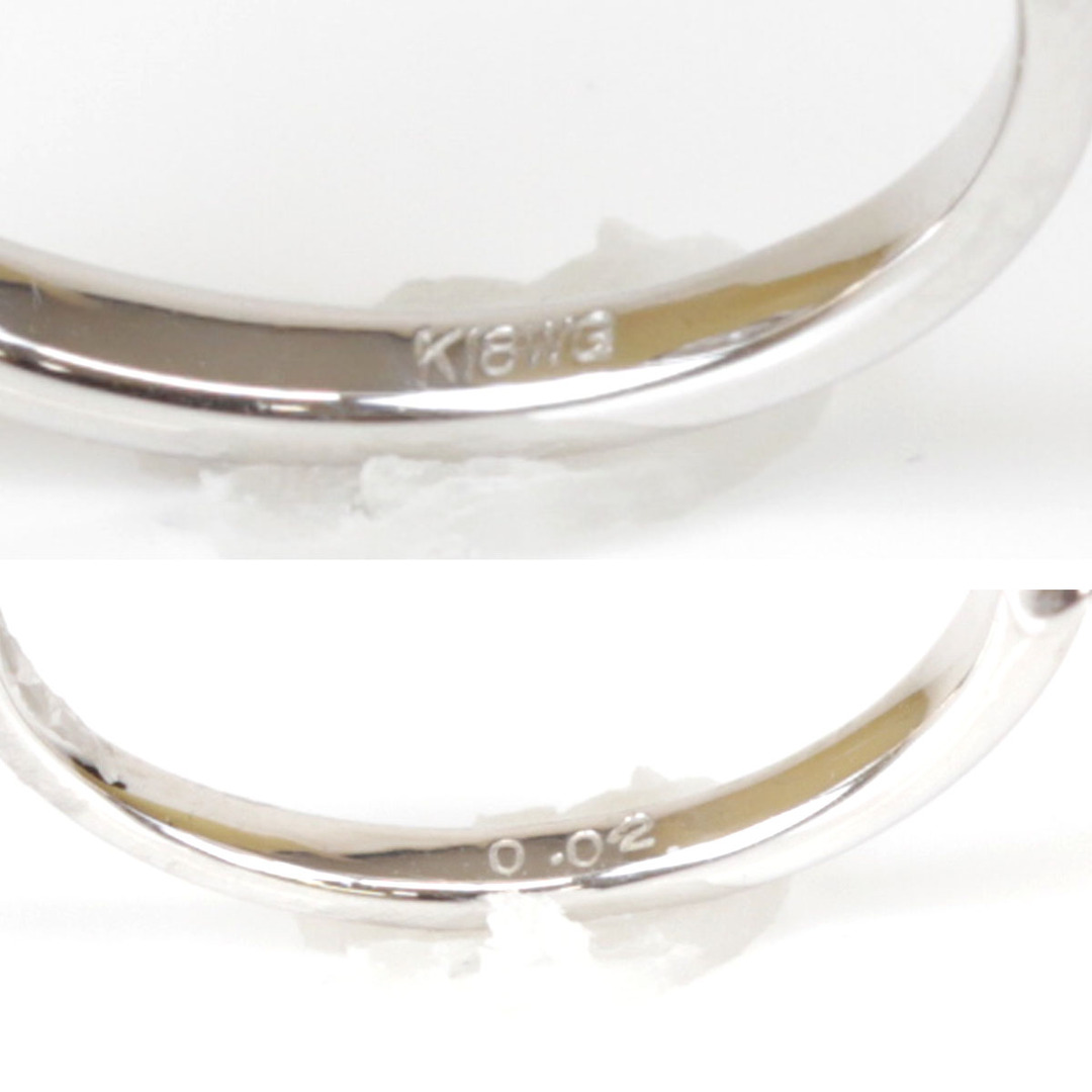 美品『USED』 K18ホワイトゴールド ハートデザインリング リング・指輪 ダイヤモンド 0.02ct 2.3g 11号レディース