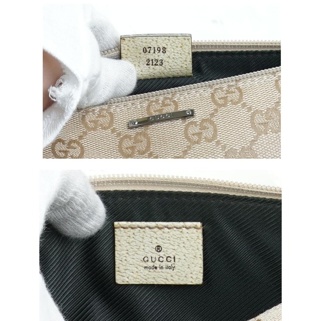 GUCCI グッチ 7198 アクセサリーポーチ キャンバス ベージュ # www.uig