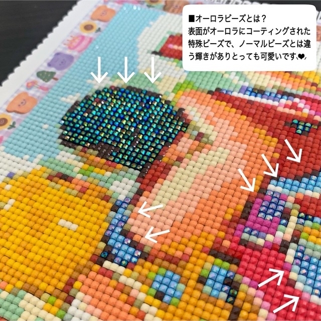 【オーロラビーズ入り】ダイヤモンドアート A3 スニーカー カラフル/288AB