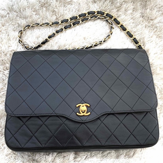 極美品⭐︎ シャネルCHANEL  マトラッセ　ネイビー　チェーンショルダー　ココ