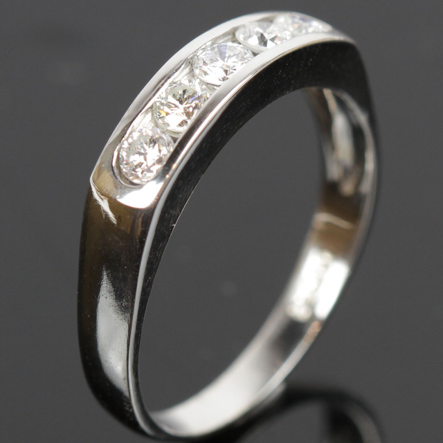 美品『USED』pt900 ダイヤD0.60ct ダイヤモンド リング #18 4.6g 指輪