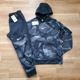 新品 NIKE ナイキ ビッグロゴ 裏起毛 パーカー&パンツ セット 黒  L