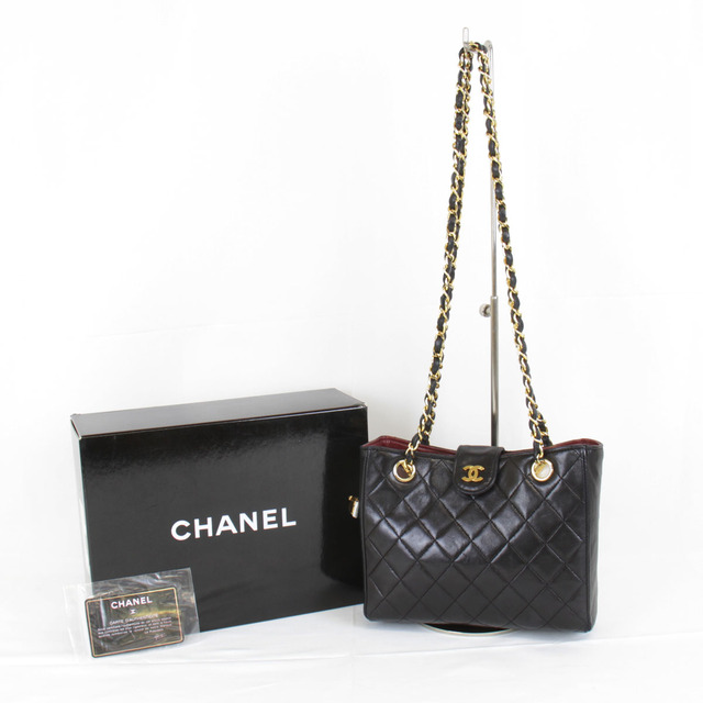 『USED』 CHANEL シャネル ショルダーバッグ ラムスキン ブラック