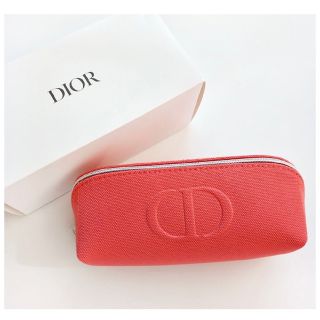 クリスチャンディオール(Christian Dior)のディオール　オリジナル　スクエア　ポーチ　ポピーレッド　箱付き(ポーチ)