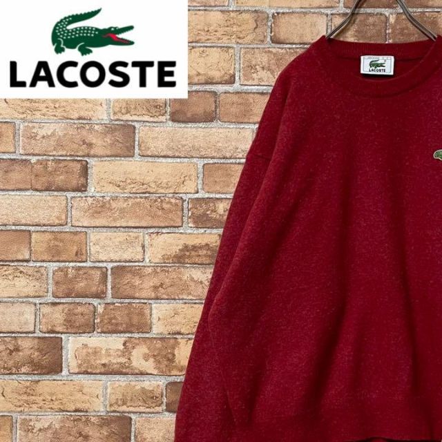 LACOSTE(ラコステ)のラコステ　スペイン製　デザインニット　セーター　ワンポイントロゴ　ウール　7 メンズのトップス(ニット/セーター)の商品写真