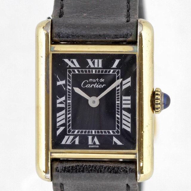 『USED』 CARTIER  マストタンク ブラックローマン 腕時計 手巻き レディース