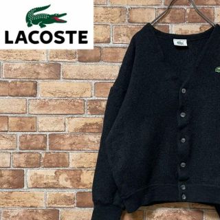 ラコステ(LACOSTE)のラコステ　ニットカーディガン　セーター　ワンポイントロゴ　グレー　ウール　5.(カーディガン)