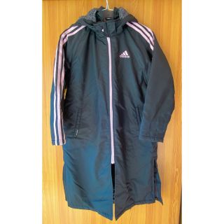 アディダス(adidas)の＊adidas＊ベンチコート＊黒×ピンク＊140(コート)