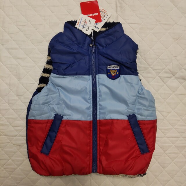 SALE】 ミキハウス プッチー リバーシブルベスト 90 男の子 ブルー www