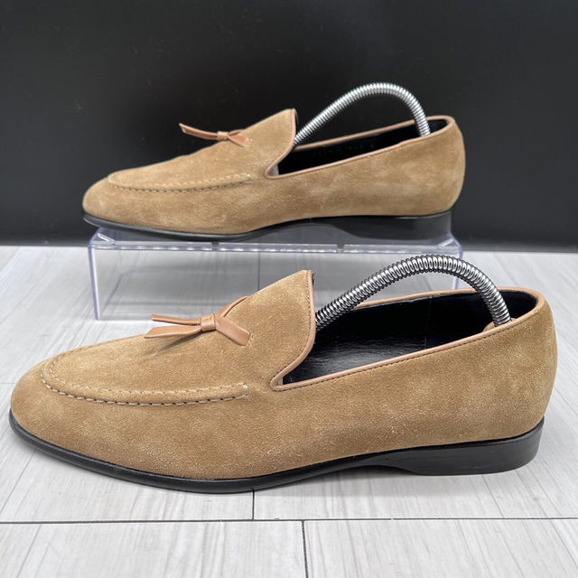 極美品 GUCCI グッチ 23.5 スエード ローファー ベージュ36.5-