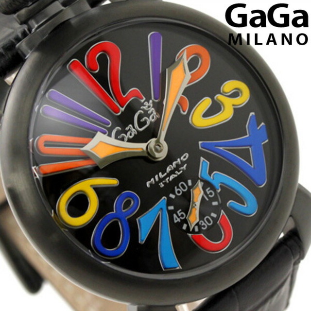 GaGa MILANO(ガガミラノ)の【新品】ガガミラノ GaGa MILANO 腕時計 メンズ 5012.3 手巻き ブラック/マルチカラーxブラック アナログ表示 メンズの時計(腕時計(アナログ))の商品写真
