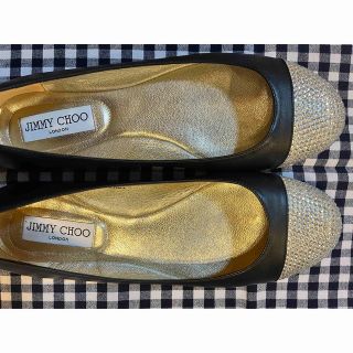 ジミーチュウ(JIMMY CHOO)のジミーチュウ　フラット　パンプス　靴　美品　箱あり(バレエシューズ)