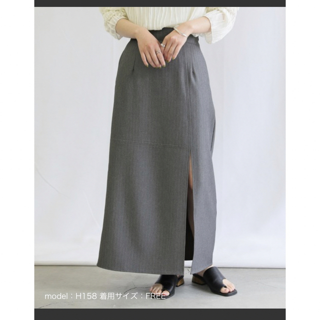 SELECT MOCA(セレクトモカ)のセレクトモカ　グレー　ロングスカート　スカート　スリット レディースのスカート(ロングスカート)の商品写真