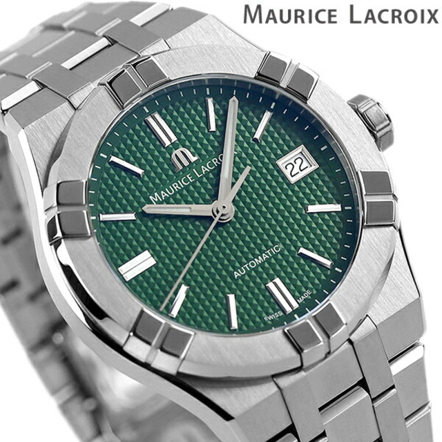 MAURICE LACROIX - モーリスラクロア 腕時計 メンズ AI6007-SS002-630-1 MAURICE LACROIX 自動巻き（ML115/手巻き付） グリーンxシルバー アナログ表示