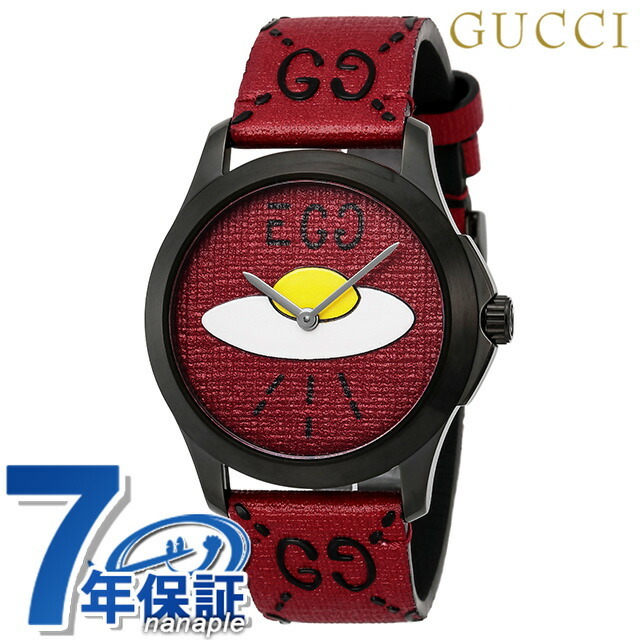 GUCCI グッチ アナログ 腕時計 クオーツ ブラック レッド ブランド-