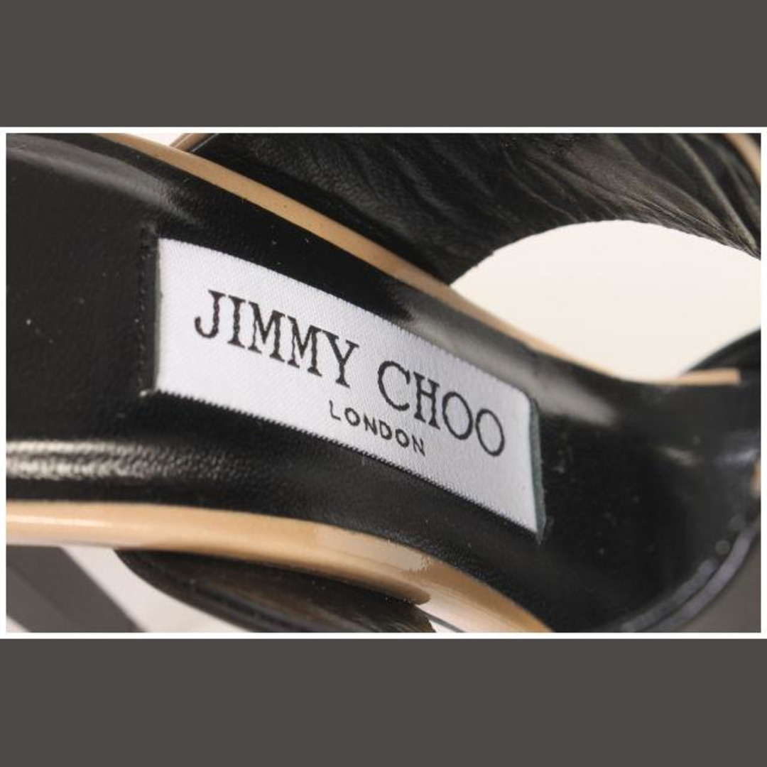 JIMMY CHOO(ジミーチュウ)のジミーチュウ JIMMY CHOO サンダル ストラップ レザー 34 黒 レディースの靴/シューズ(サンダル)の商品写真