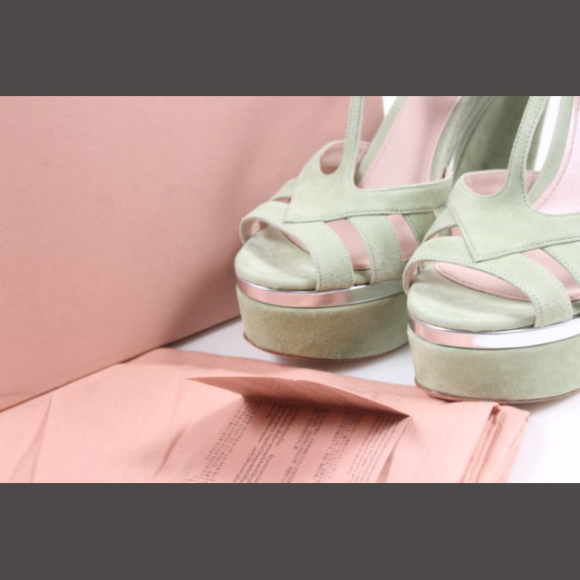 miumiu(ミュウミュウ)のミュウミュウ miumiu サンダル ウエッジソール ストラップ スエード 38 レディースの靴/シューズ(サンダル)の商品写真