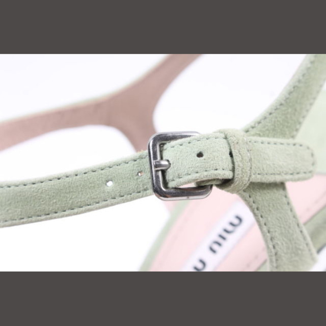 miumiu(ミュウミュウ)のミュウミュウ miumiu サンダル ウエッジソール ストラップ スエード 38 レディースの靴/シューズ(サンダル)の商品写真