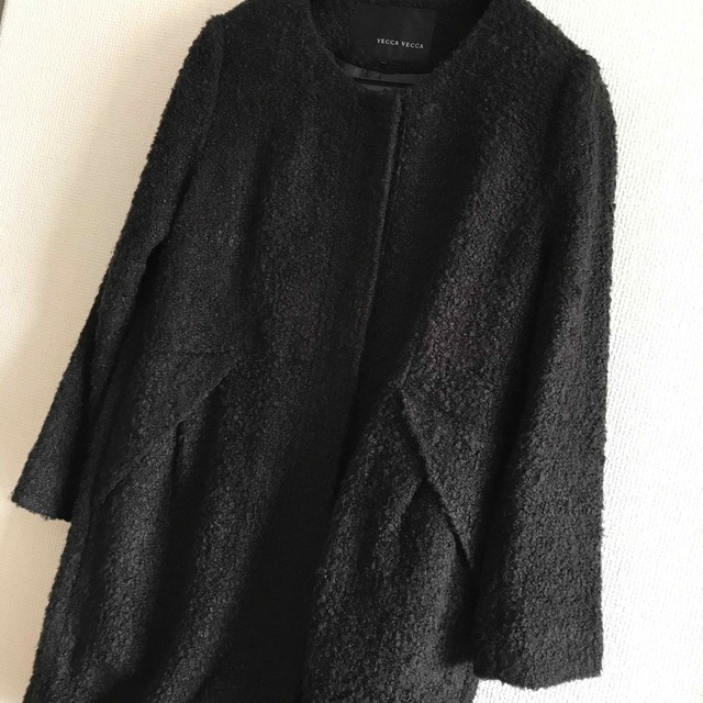 YECCA VECCA(イェッカヴェッカ)のイェッカヴェッカ  ブラック コート レディースのジャケット/アウター(ロングコート)の商品写真
