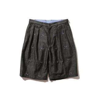 ビームス(BEAMS)の【BLACK】BEAMS PLUS / 2プリーツ エンボスヘリンボーン ショートパンツ(その他)