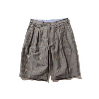 ビームス(BEAMS)の【BROWN】BEAMS PLUS / 2プリーツ エンボスヘリンボーン ショートパンツ(その他)