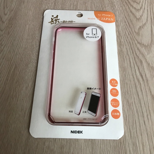 ニデック iPhone7/8用TPUクリアケース 染(ワインレッド) 国産品 スマホ/家電/カメラのスマホアクセサリー(iPhoneケース)の商品写真