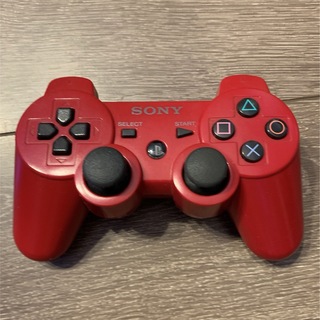 プレイステーション3(PlayStation3)のPS3 コントローラー デュアルショック レッド 赤 SONY 純正 ジャンク(家庭用ゲーム機本体)