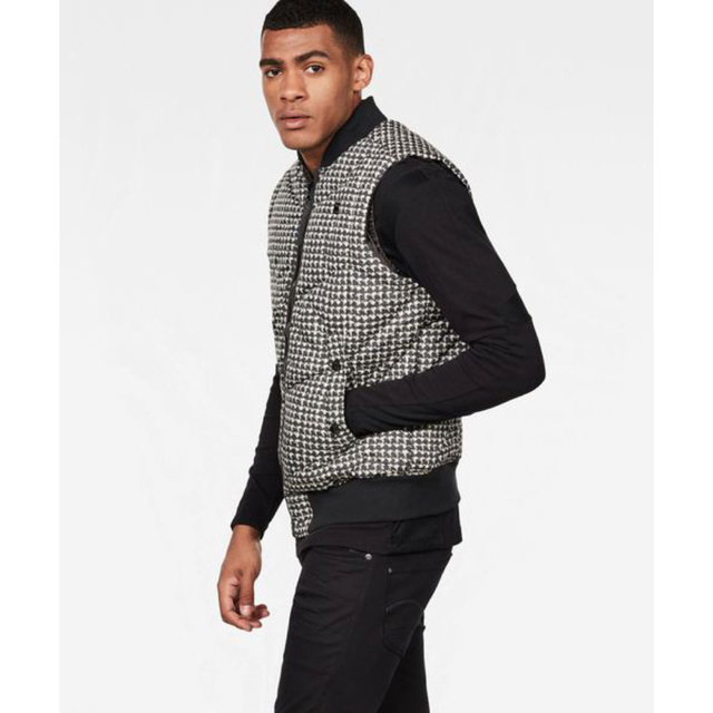 【美品】G-STAR RAW ダウンベスト 千鳥柄