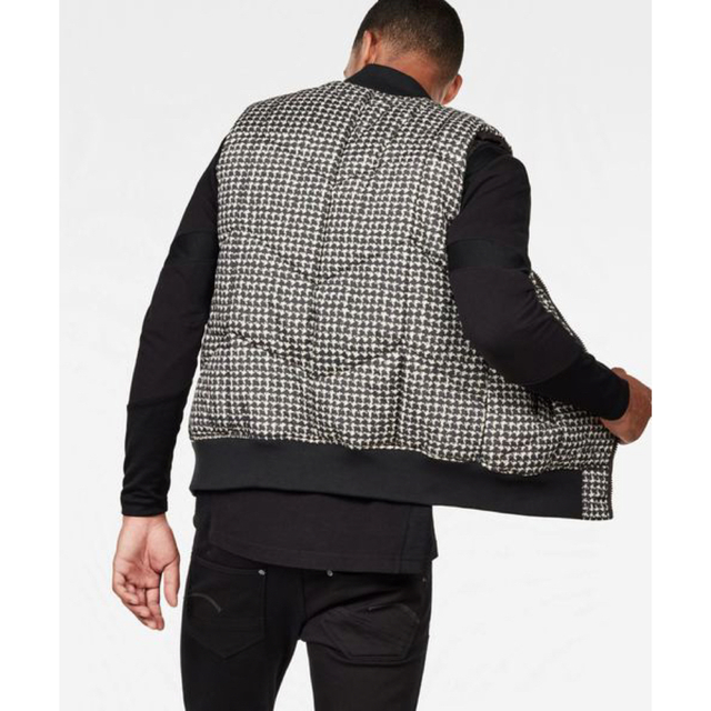【美品】G-STAR RAW ダウンベスト 千鳥柄