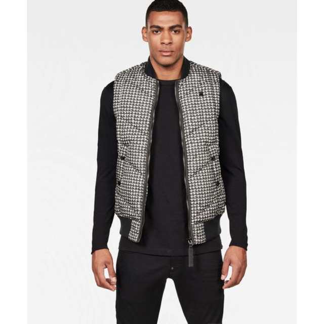 【美品】G-STAR RAW ダウンベスト 千鳥柄