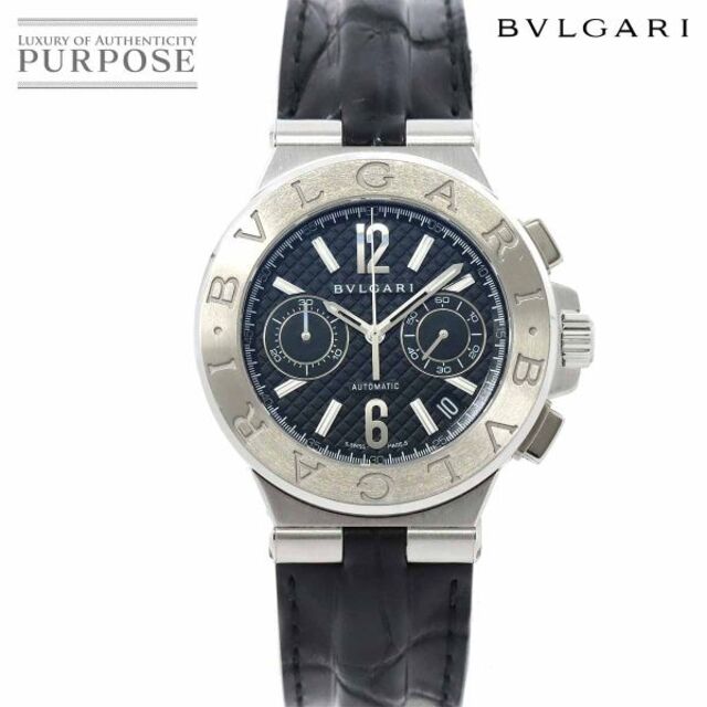激安先着 BVLGARI ブルガリ - BVLGARI ディアゴノ 90176588 VLP Chronograph Diagono 自動巻き 文字盤 ブラック デイト 腕時計 メンズ DG40SCH クロノグラフ 腕時計(アナログ)