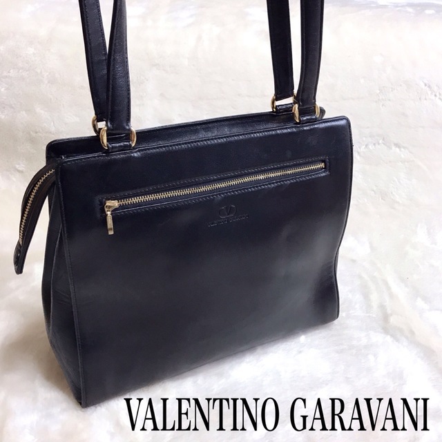VALENTINO GARAVANI オールレザー 肩がけ トートバッグ 黒 非売品 www