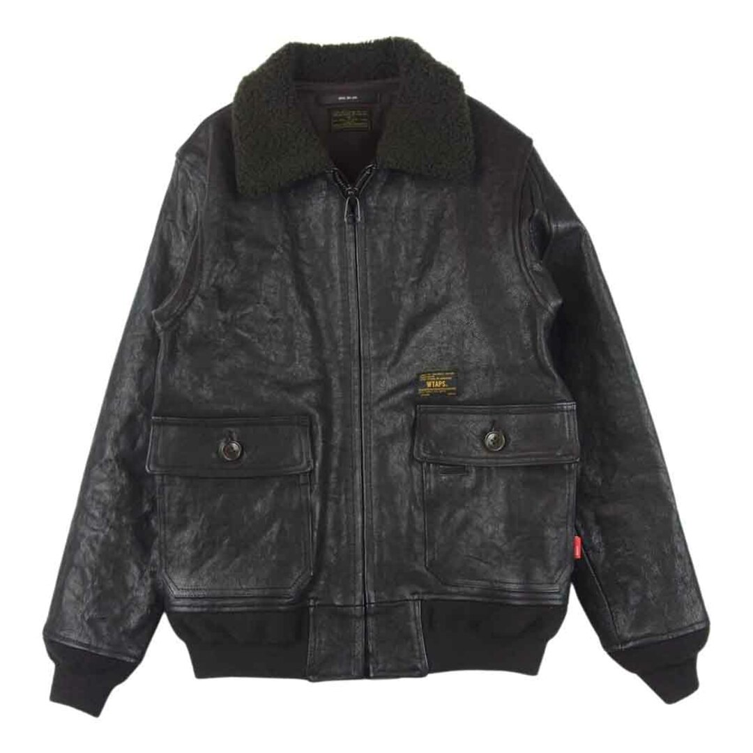 W)taps - WTAPS ダブルタップス 13AW 132SPDT-JKM02 LIFIST GOAT G-1 ゴート レザー フライト ジャケット ダークブラウン系 1【中古】