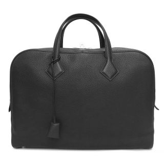 エルメス HERMES ヴィクトリア2 12H 40 T刻印 ブルーニュイ シルバー金具 エヴァーカラー メンズ ビジネスバッグ