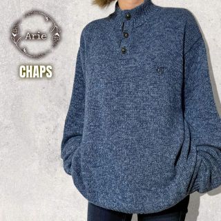 CHAPS - 【CHAPS】刺繍ロゴ ハーフボタン エルボーパッチ BIG コットン