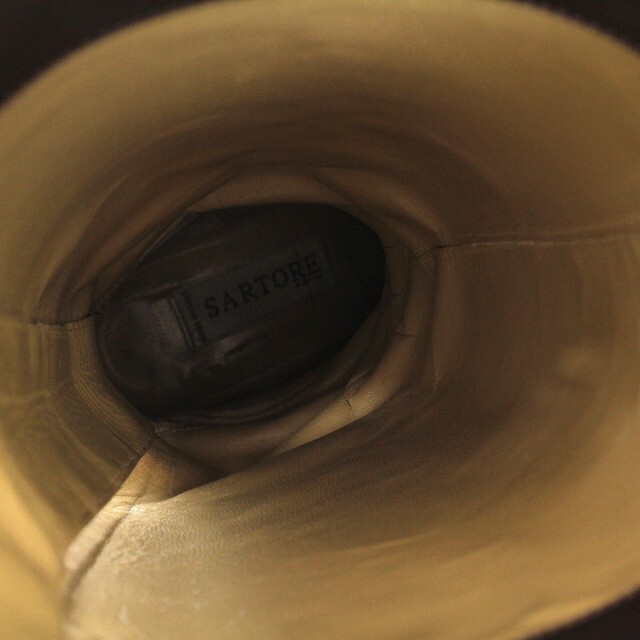 サルトル ロングブーツ バックベルト レザー36.5 23.5cm 茶
