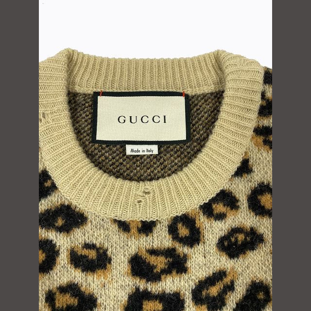 20AW グッチ GUCCI レオパード柄 ダメージ加工 ニット セーター