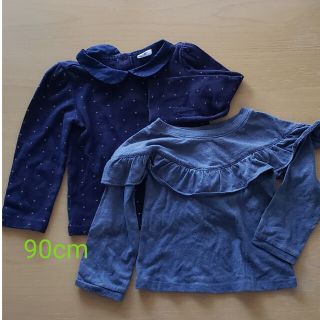 ベビーギャップ(babyGAP)の2枚セット＊ baby GAP 90~95cm ネイビー ロンT(Tシャツ/カットソー)