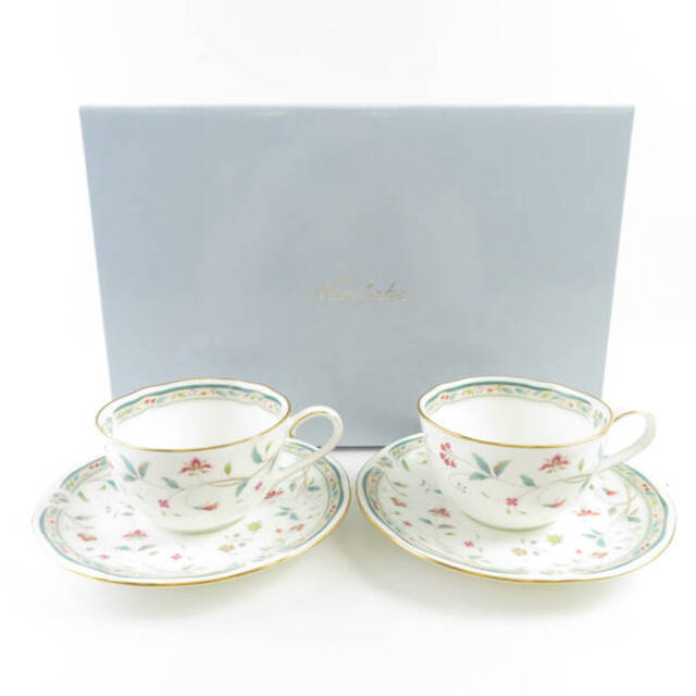 未使用 Noritake ノリタケ 花更紗 カップ＆ソーサー 2客 ペア ティー・コーヒー碗皿 SC5885F