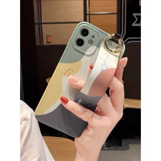 ☆スマホショルダー☆ iPhone12 TPU ベルト付き　グリーン (iPhoneケース)