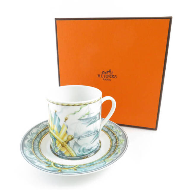 美品 HERMES エルメス パッチワーク 突風 カップ&ソーサー 1客