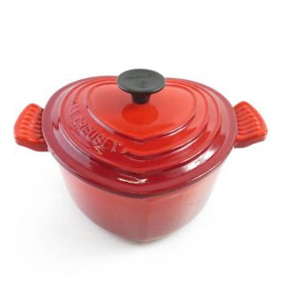 ルクルーゼ(LE CREUSET)の Le Creuset ルクルーゼ ココット・ダムール 両手鍋 1点 レッド系 2L ハート SC5824F (鍋/フライパン)