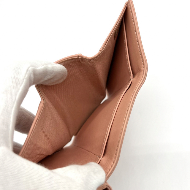 美品!シャネル カメリア Wホック コンパクトウォレット ピンク 財布