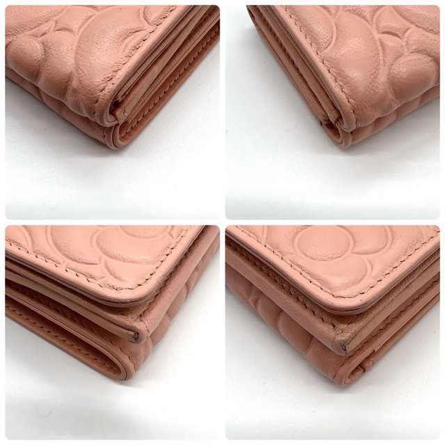 美品!シャネル カメリア Wホック コンパクトウォレット ピンク 財布