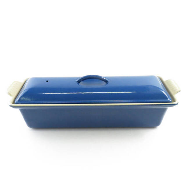 美品 Le Creuset ルクルーゼ テリーヌ・レクタ 1点 ブルー系 32cm ケーキ型 SC5826F